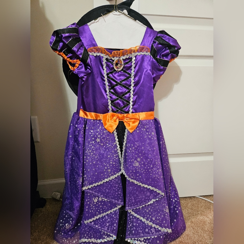 Disney minnie mouse witch costume with mouse ears hat purple size 7 8